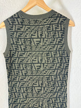 Load image into Gallery viewer, Fendi FF Monogram Knit Sleeveless Dress Olive Green IT 38 US XS S Zucca 02 4
