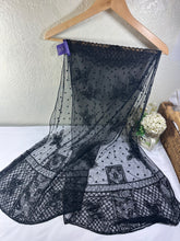 Load image into Gallery viewer, Ralph Lauren Collection Purple Label Beaded Mesh Lace Scarf Shawl Black MINT
