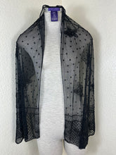 Load image into Gallery viewer, Ralph Lauren Collection Purple Label Beaded Mesh Lace Scarf Shawl Black MINT
