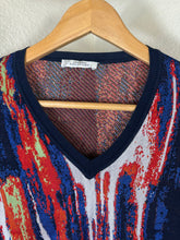 Load image into Gallery viewer, Versace Collection Heavy Abstract Brushstroke Knit V Neck Sweater Medium
