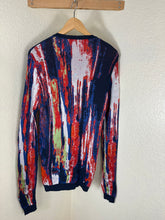 Load image into Gallery viewer, Versace Collection Heavy Abstract Brushstroke Knit V Neck Sweater Medium
