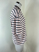 Load image into Gallery viewer, Prada Milano Brown Beige Horizontal Stripe Logo T-Shirt Size 38 XS S
