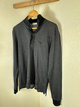 Load image into Gallery viewer, Dior Homme Men's Size 50 Striped Long-Sleeve Knit Polo Shirt Bee Logo Gray Black
