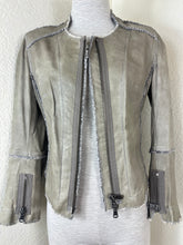 Load image into Gallery viewer, SYLVIE SCHIMMEL Paris "Declic Bis" Lambskin Leather Jacket Taupe FR 40 US 0 2 4 6 Small
