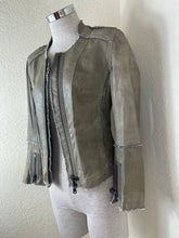 Load image into Gallery viewer, SYLVIE SCHIMMEL Paris "Declic Bis" Lambskin Leather Jacket Taupe FR 40 US 0 2 4 6 Small
