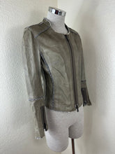 Load image into Gallery viewer, SYLVIE SCHIMMEL Paris "Declic Bis" Lambskin Leather Jacket Taupe FR 40 US 0 2 4 6 Small
