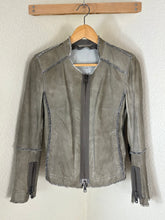 Load image into Gallery viewer, SYLVIE SCHIMMEL Paris "Declic Bis" Lambskin Leather Jacket Taupe FR 40 US 0 2 4 6 Small
