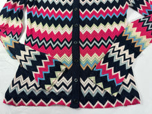Load image into Gallery viewer, Vintage Missoni Italy Chevron Zigzag Knit Cardigan Fuchsia Navy IT 40 US 4 XS Small 2 4
