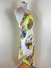 Load image into Gallery viewer, Sandro Paris Scarf Print Halter Dress Geometric Floral Handkerchief Hem Size 2 M 4 6 7
