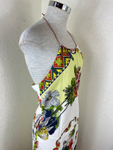 Load image into Gallery viewer, Sandro Paris Scarf Print Halter Dress Geometric Floral Handkerchief Hem Size 2 M 4 6 7
