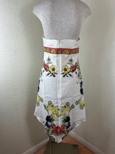 Load image into Gallery viewer, Sandro Paris Scarf Print Halter Dress Geometric Floral Handkerchief Hem Size 2 M 4 6 7
