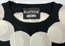 Load image into Gallery viewer, Boutique Moschino Black 100% Cashmere Sweater White Peter Pan Circle Collar M 4 6 7
