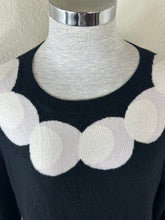 Load image into Gallery viewer, Boutique Moschino Black 100% Cashmere Sweater White Peter Pan Circle Collar M 4 6 7
