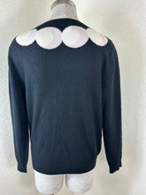 Load image into Gallery viewer, Boutique Moschino Black 100% Cashmere Sweater White Peter Pan Circle Collar M 4 6 7
