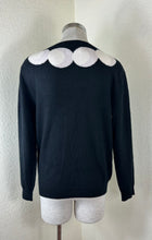 Load image into Gallery viewer, Boutique Moschino Black 100% Cashmere Sweater White Peter Pan Circle Collar M 4 6 7
