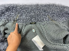 Load image into Gallery viewer, Emilio Pucci Gray Chunky Knit Cardigan Sweater Faux Fur Trim Metallic Open Front XS Small 0 2 4
