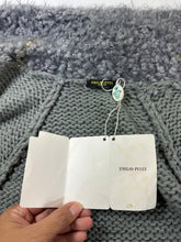 Load image into Gallery viewer, Emilio Pucci Gray Chunky Knit Cardigan Sweater Faux Fur Trim Metallic Open Front XS Small 0 2 4
