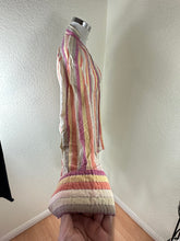 Load image into Gallery viewer, Louis Vuitton Striped Silk Cotton Blouse Top 40 M Quilted Padded Shoulder Cuff V-Neck Small Medium 6 7 8
