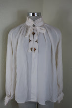 Load image into Gallery viewer, LOUIS VUITTON Japan Only Long Sleeve Metal Embellished Button SIlk Top Shirt Small 38 4 5 6

