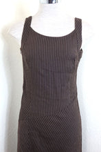 Load image into Gallery viewer, MARINA RINALDI Brown Stripes Long Sleeveless Summer Dress Small 4 5 6
