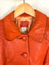 Load image into Gallery viewer, Vintage KENZO JUNGLE Orange Lambskin Leather Jacket Blazer Made In Belgium Sz 36 Small 2 4
