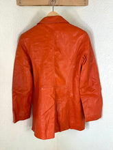 Load image into Gallery viewer, Vintage KENZO JUNGLE Orange Lambskin Leather Jacket Blazer Made In Belgium Sz 36 Small 2 4
