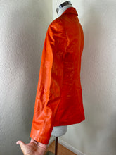 Load image into Gallery viewer, Vintage KENZO JUNGLE Orange Lambskin Leather Jacket Blazer Made In Belgium Sz 36 Small 2 4
