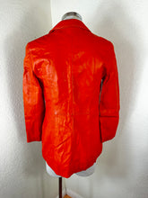 Load image into Gallery viewer, Vintage KENZO JUNGLE Orange Lambskin Leather Jacket Blazer Made In Belgium Sz 36 Small 2 4
