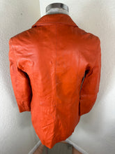 Load image into Gallery viewer, Vintage KENZO JUNGLE Orange Lambskin Leather Jacket Blazer Made In Belgium Sz 36 Small 2 4
