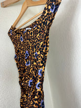 Load image into Gallery viewer, Versace Collection Leopard Floral Ruched Sheath Dress IT 40 US 4 Form Fitting Small

