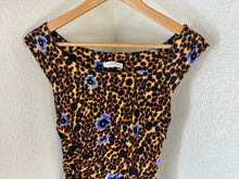 Load image into Gallery viewer, Versace Collection Leopard Floral Ruched Sheath Dress IT 40 US 4 Form Fitting Small
