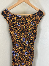 Load image into Gallery viewer, Versace Collection Leopard Floral Ruched Sheath Dress IT 40 US 4 Form Fitting Small
