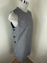 Load image into Gallery viewer, Christian Dior Black White Gingham Check Wool Silk Pinafore A-Line Mini Dress small 2 4
