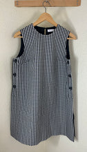 Load image into Gallery viewer, Christian Dior Black White Gingham Check Wool Silk Pinafore A-Line Mini Dress small 2 4

