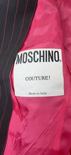 Load image into Gallery viewer, Vintage Moschino Couture Diagonal Pinstripe Blazer Jacket Black Pink Modern XS S 0 2 4
