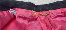 Load image into Gallery viewer, Vintage Moschino Couture Diagonal Pinstripe Blazer Jacket Black Pink Modern XS S 0 2 4
