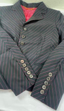 Load image into Gallery viewer, Vintage Moschino Couture Diagonal Pinstripe Blazer Jacket Black Pink Modern XS S 0 2 4
