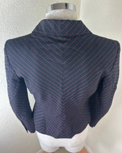 Load image into Gallery viewer, Vintage Moschino Couture Diagonal Pinstripe Blazer Jacket Black Pink Modern XS S 0 2 4
