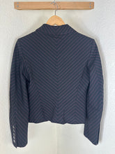 Load image into Gallery viewer, Vintage Moschino Couture Diagonal Pinstripe Blazer Jacket Black Pink Modern XS S 0 2 4

