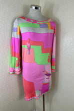 Load image into Gallery viewer, Vintage Leonard Paris Silk Jersey Asymmetrical Shift Dress Birds Print Size M 4 6
