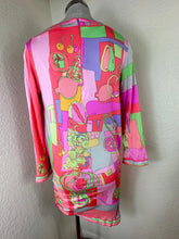 Load image into Gallery viewer, Vintage Leonard Paris Silk Jersey Asymmetrical Shift Dress Birds Print Size M 4 6

