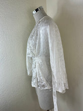 Load image into Gallery viewer, Fendi White Silk Jacquard Cursive Logo Cape Blouse IT 36 Xs S 0 2 4
