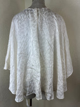 Load image into Gallery viewer, Fendi White Silk Jacquard Cursive Logo Cape Blouse IT 36 Xs S 0 2 4
