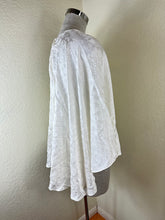 Load image into Gallery viewer, Fendi White Silk Jacquard Cursive Logo Cape Blouse IT 36 Xs S 0 2 4
