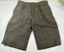 Load image into Gallery viewer, Vintage MARNI Archive Luxury Cashmere Leather-Trim Herringbone Shorts IT 38 US XS Small 2 4
