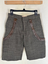 Load image into Gallery viewer, Vintage MARNI Archive Luxury Cashmere Leather-Trim Herringbone Shorts IT 38 US XS Small 2 4
