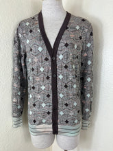 Load image into Gallery viewer, VTG Missoni Uomo Geometric Knit Cardigan Sweater Men's 46 Small Wool Rayon Italy
