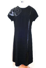 Load image into Gallery viewer, BOTTEGA VENETA Black Polyester Lamb Leather Trim Dress Medium Large 44 8 9 10 12
