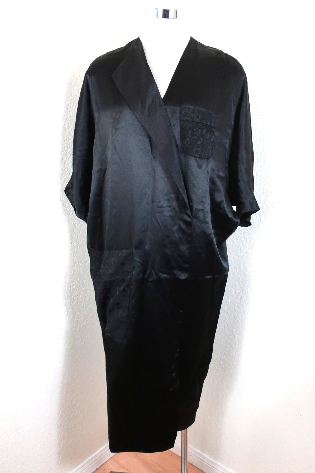 ACNE STUDIOS Black Acetate Shiny Dalma Satin Midi Dress Small to Medium 4 5 6 160/76A