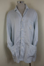Load image into Gallery viewer, Vintage HERMES Blue Stripes Butttons Cotton SIlk Pajama Top Shirt Night GOwn Large XL 50
